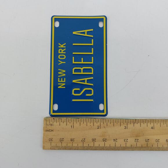 Isabella New York Blue Mini Kids Bike License Plate Vanity - Picture 5 of 7